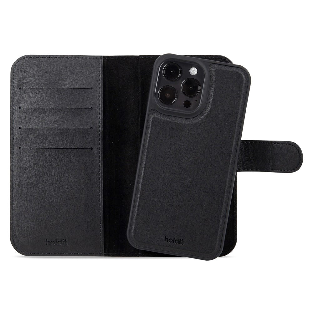 Holdit iPhone 15 Pro Wallet Case Magnet Plus - Flip Cover - Black