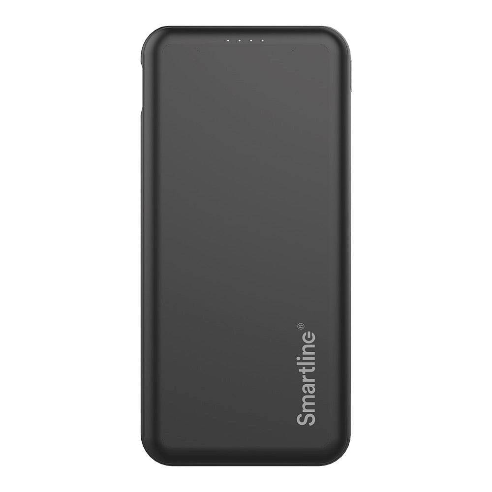 Smartline 22.5W Powerbank - 1 x USB-A (QC) & 2 x USB-C (PD) - 10000 mAh - Sort