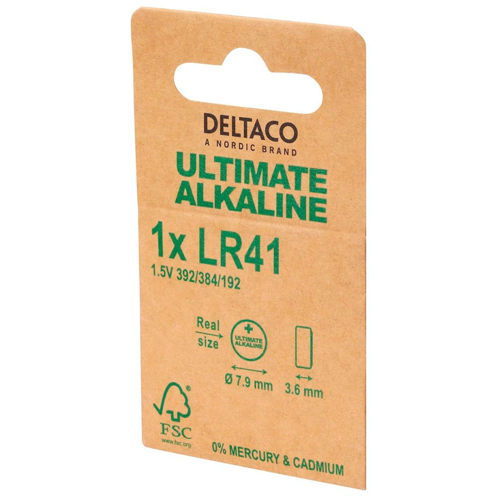 Deltaco Alkaline 1 x LR41 Knapcelle Batterier