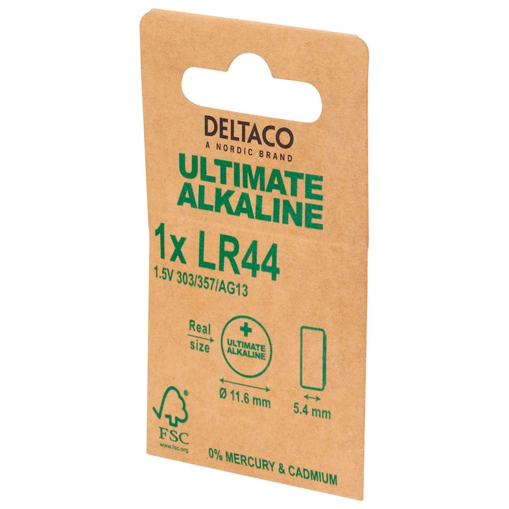 Deltaco Alkaline 1 x LR44 Knapcelle Batterier