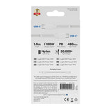 X2O Longlife USB-C til USB-C Kabel - 1m / 100W - Hvid