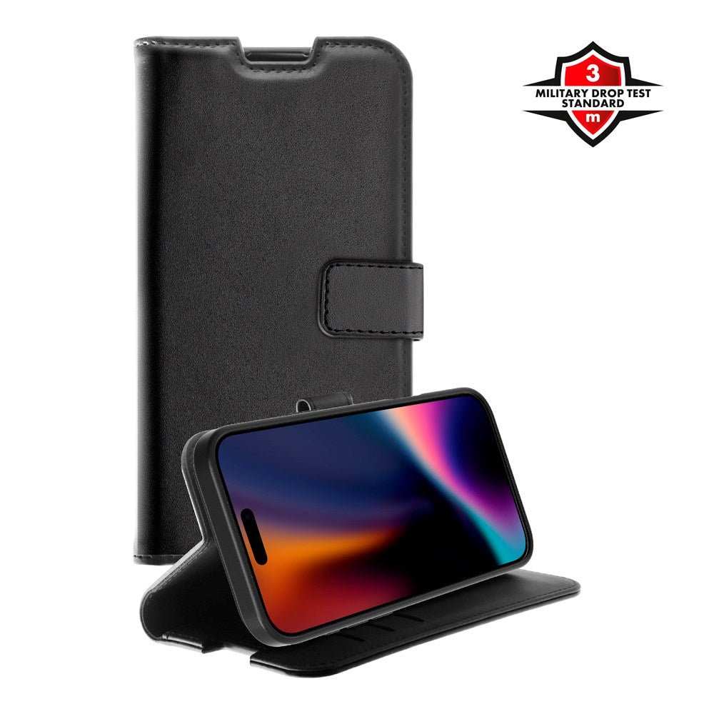 iPhone 17 Pro Max X2O Classic Wallet Flip Case m. Pung & Ståfunktion - Sort