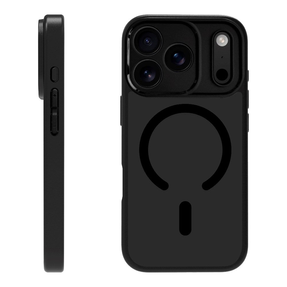 X2O iPhone 17 Pro Mag Frosted Mobil Cover - MagSafe Kompatibel - Mat Sort