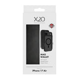 iPhone Air X2O Mag Wallet Flip Case m. Indbygget Kortholder - Sort