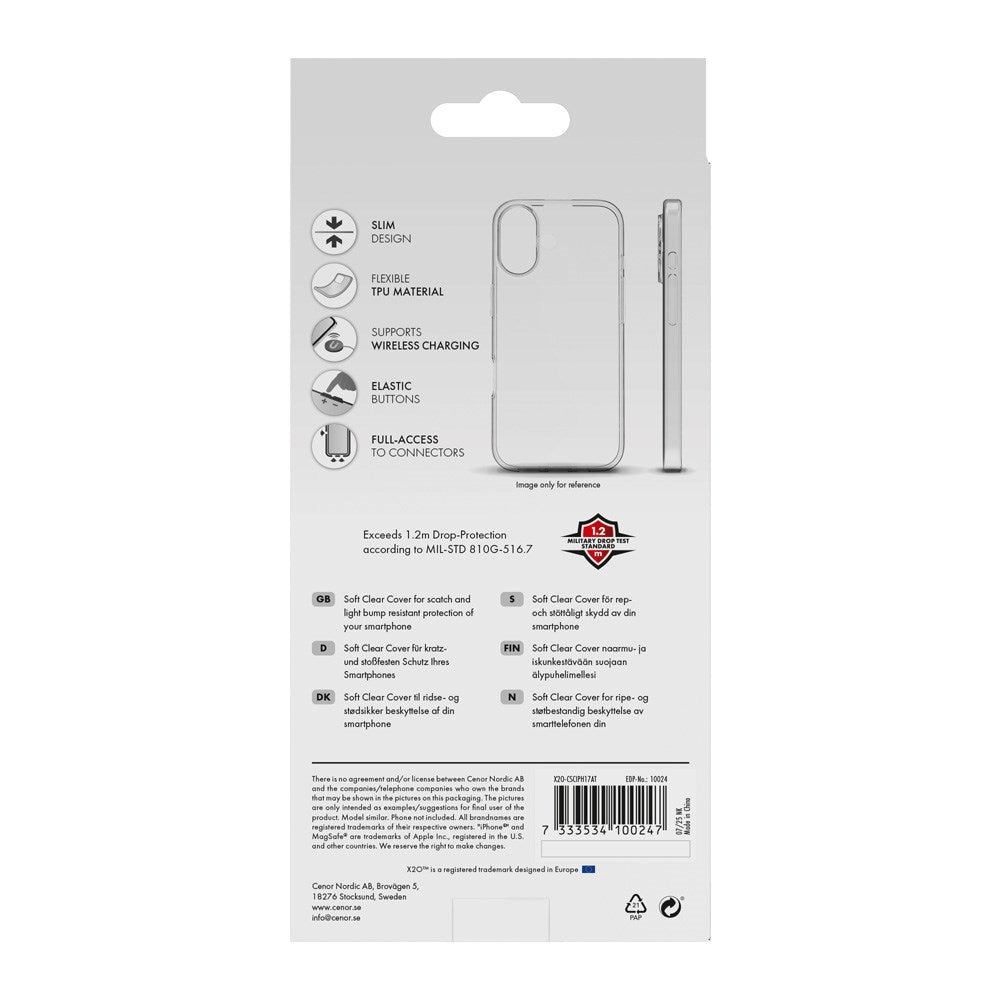 iPhone Air X2O Super Slim Mobil Cover - Gennemsigtig