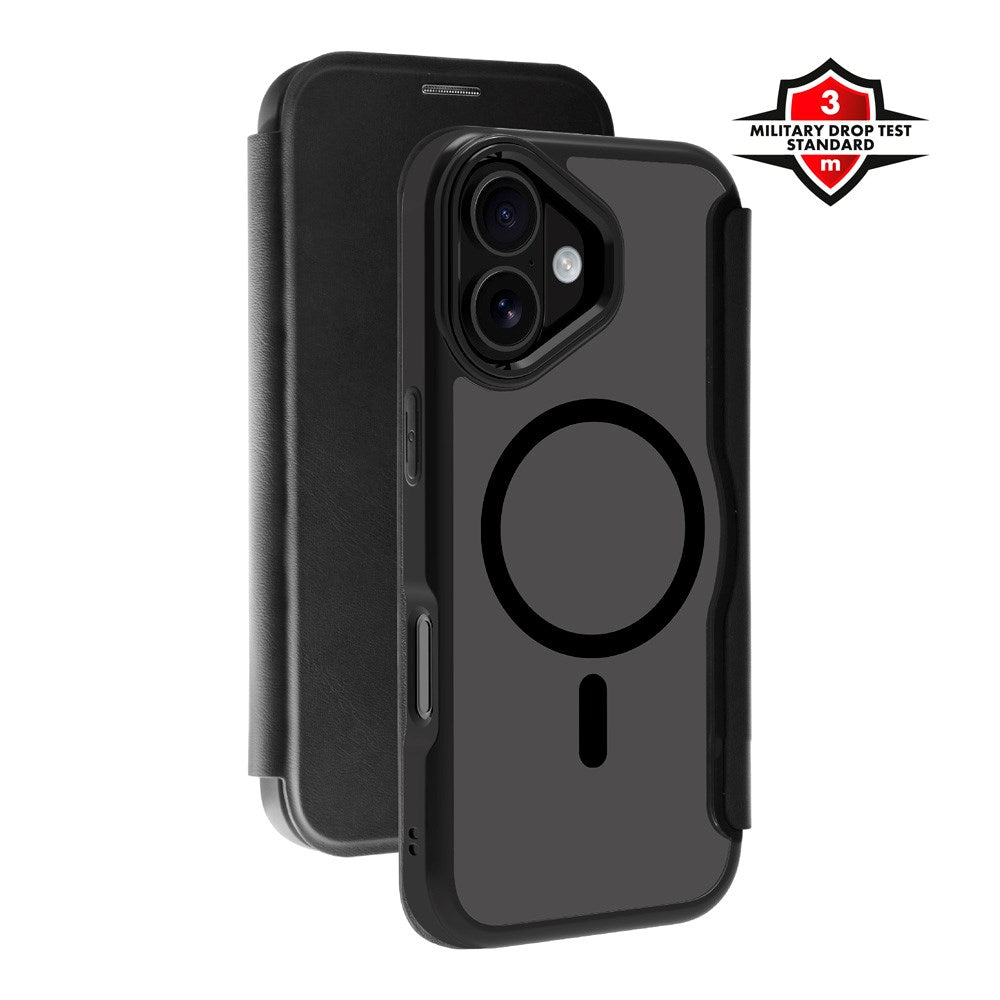 iPhone 17 X2O Mag Wallet Flip Case m. Indbygget Kortholder - Sort