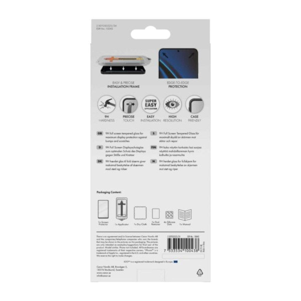 X2O Samsung Galaxy S25 / S24 9H Hærdet Skærmbeskyttelsesglas - Full Fit - Gennemsigtig