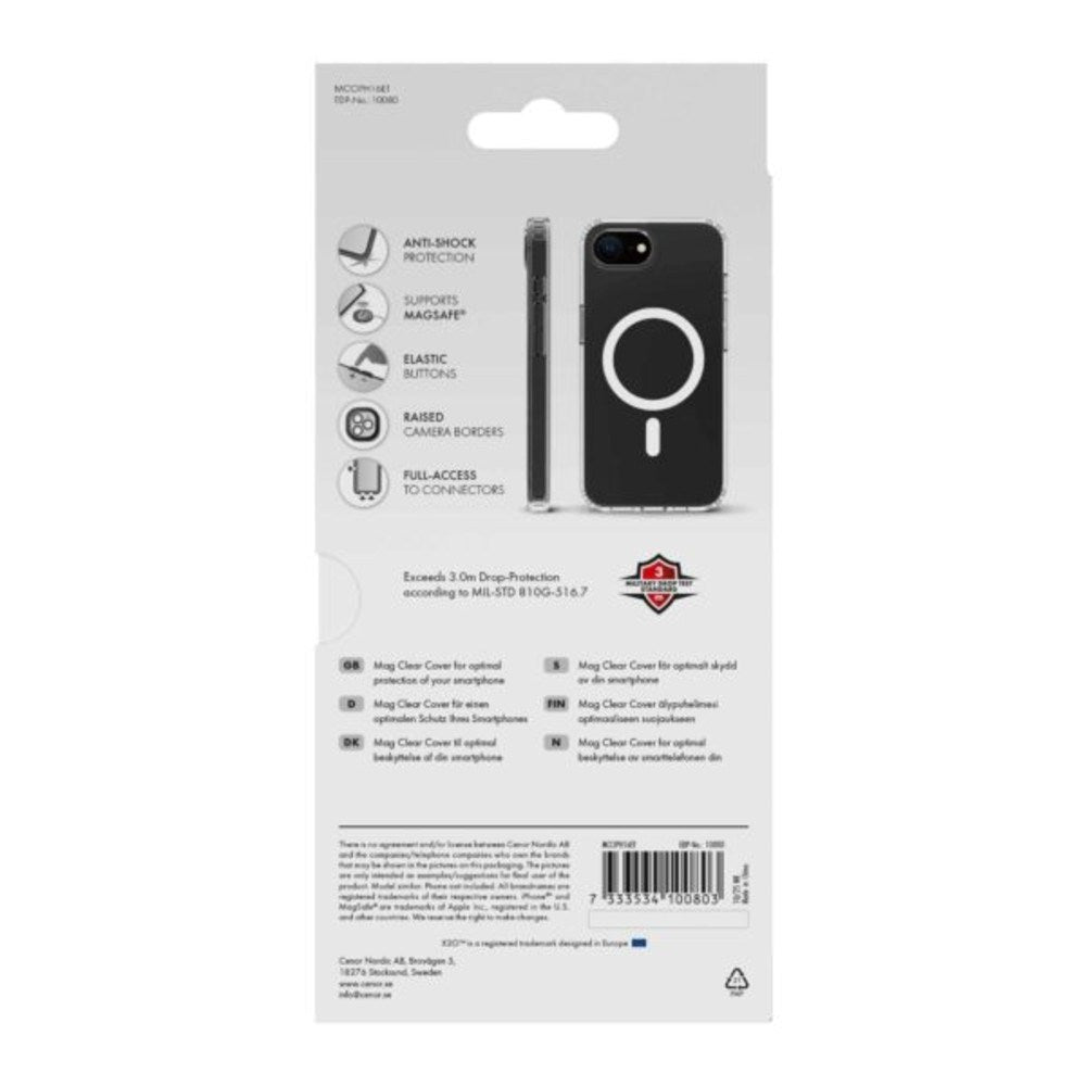 iPhone 17e / 16e X2O Mag Clear Bagside Cover - MagSafe Kompatibel - Gennemsigtig