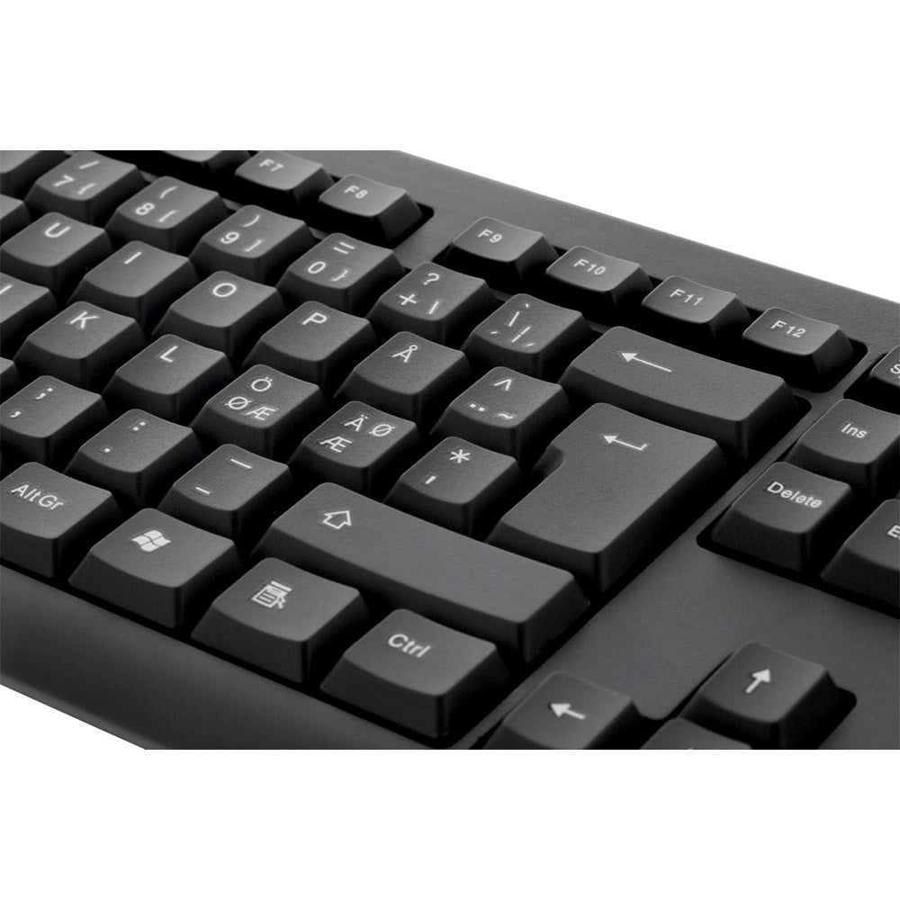 Deltaco Wired Tastatur m. Nordisk Layout - Sort