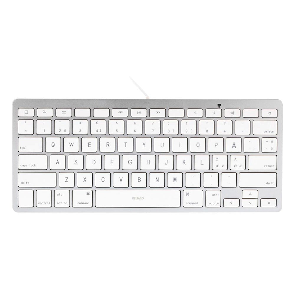 Deltaco Lightning Keyboard til iPad m. Nordisk Layout - Hvid / Sølv