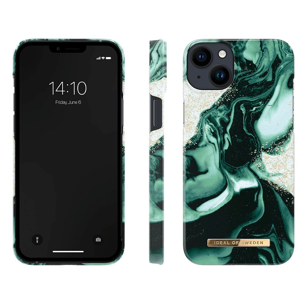 iPhone 14 Plus iDeal Of Sweden Fashion Case - Golden Olive Marble