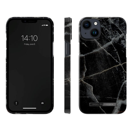 iPhone 14 Plus iDeal Of Sweden Fashion Case - Black Thunder Marble