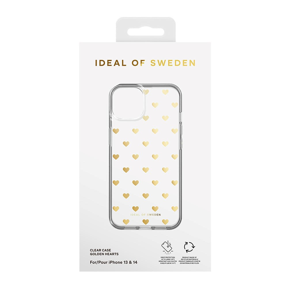 iPhone 14 / 13 iDeal Of Sweden Clear Case - Golden Hearts