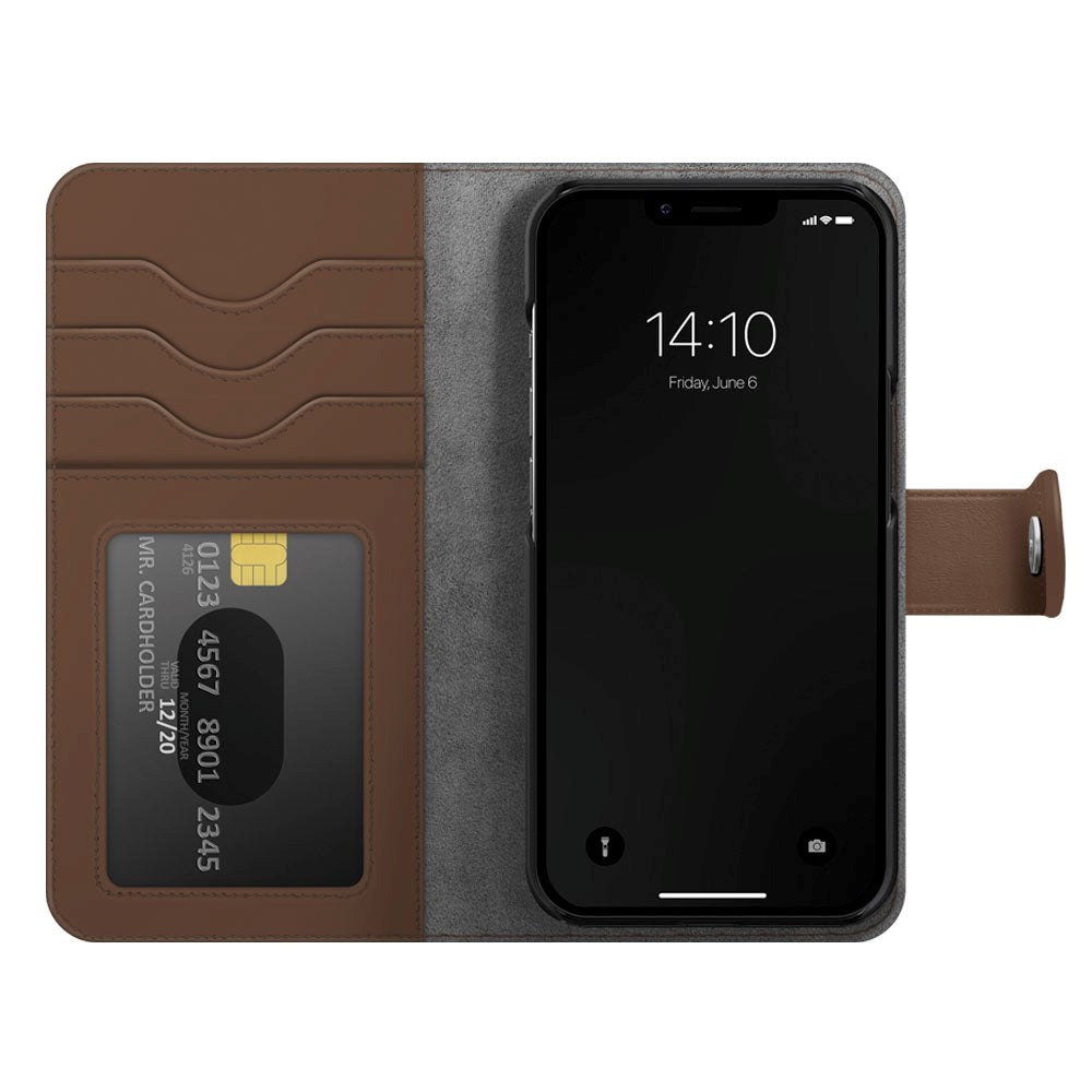 iDeal Of Sweden iPhone 15 Magnet Wallet+ Flip Cover - Brun