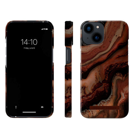 iPhone 14 / 13 iDeal Of Sweden Fashion Case - Dark Amber Marble