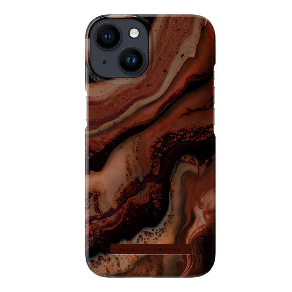 iPhone 14 / 13 iDeal Of Sweden Fashion Case - Dark Amber Marble