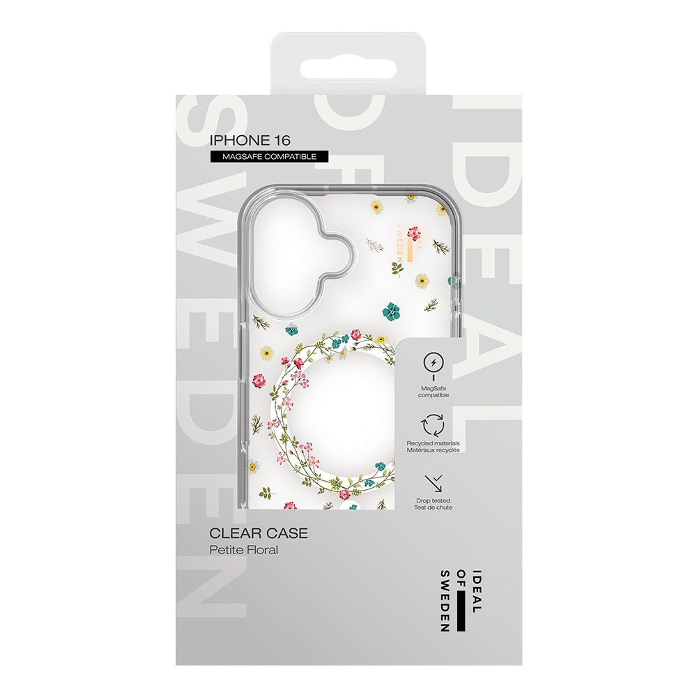 iPhone 16 iDeal Of Sweden Clear Case - MagSafe Kompatibel - Petite Floral