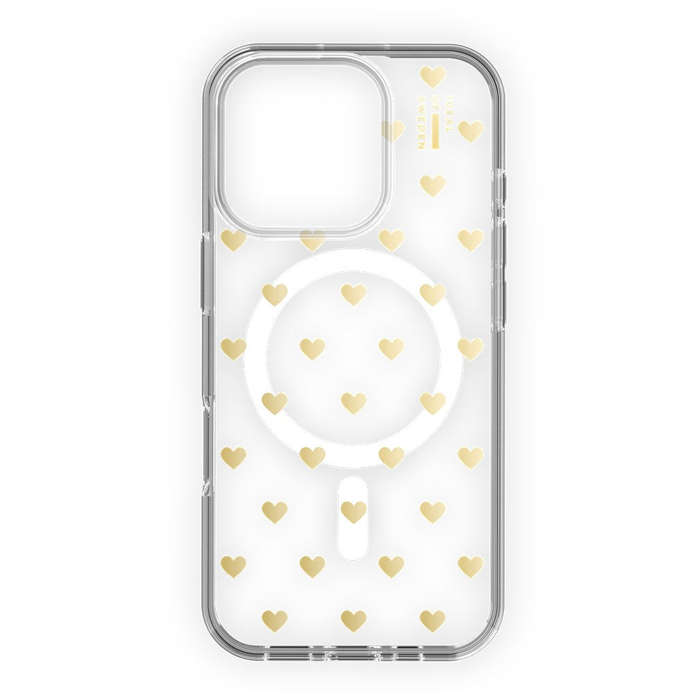 iPhone 16 Pro iDeal Of Sweden Clear Case - MagSafe Kompatibel - Golden Hearts