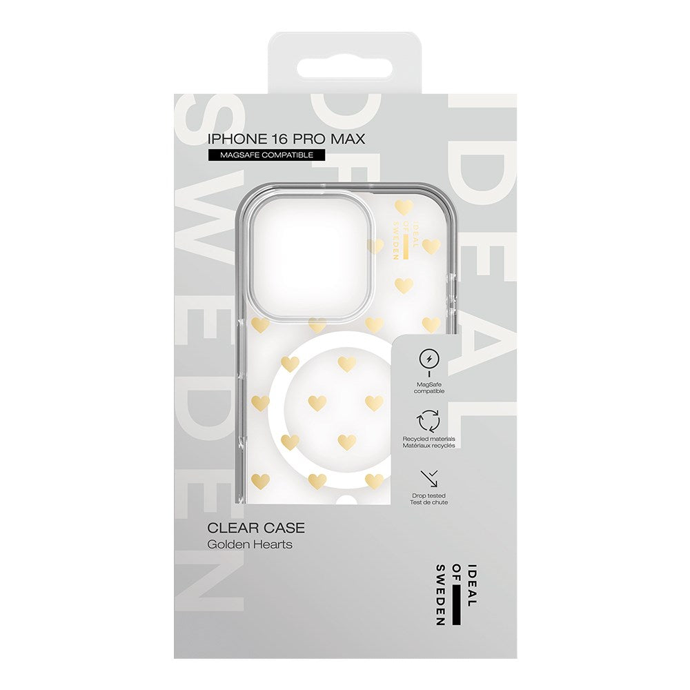 iPhone 16 Pro Max iDeal Of Sweden Clear Case - MagSafe Kompatibel - Golden Hearts