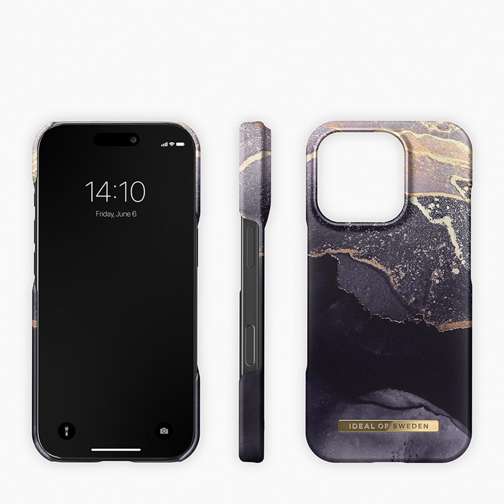 iPhone 16 Pro iDeal Of Sweden Fashion Case - MagSafe Kompatibel - Golden Twilight Marble