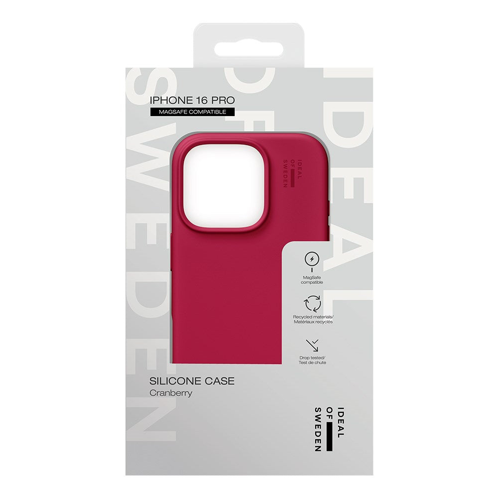 iPhone 16 Pro iDeal Of Sweden Silicone Case - MagSafe Kompatibel - Cranberry