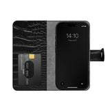 iDeal Of Sweden iPhone 16 Pro Magnet Wallet+ Flip Cover - Black Croco