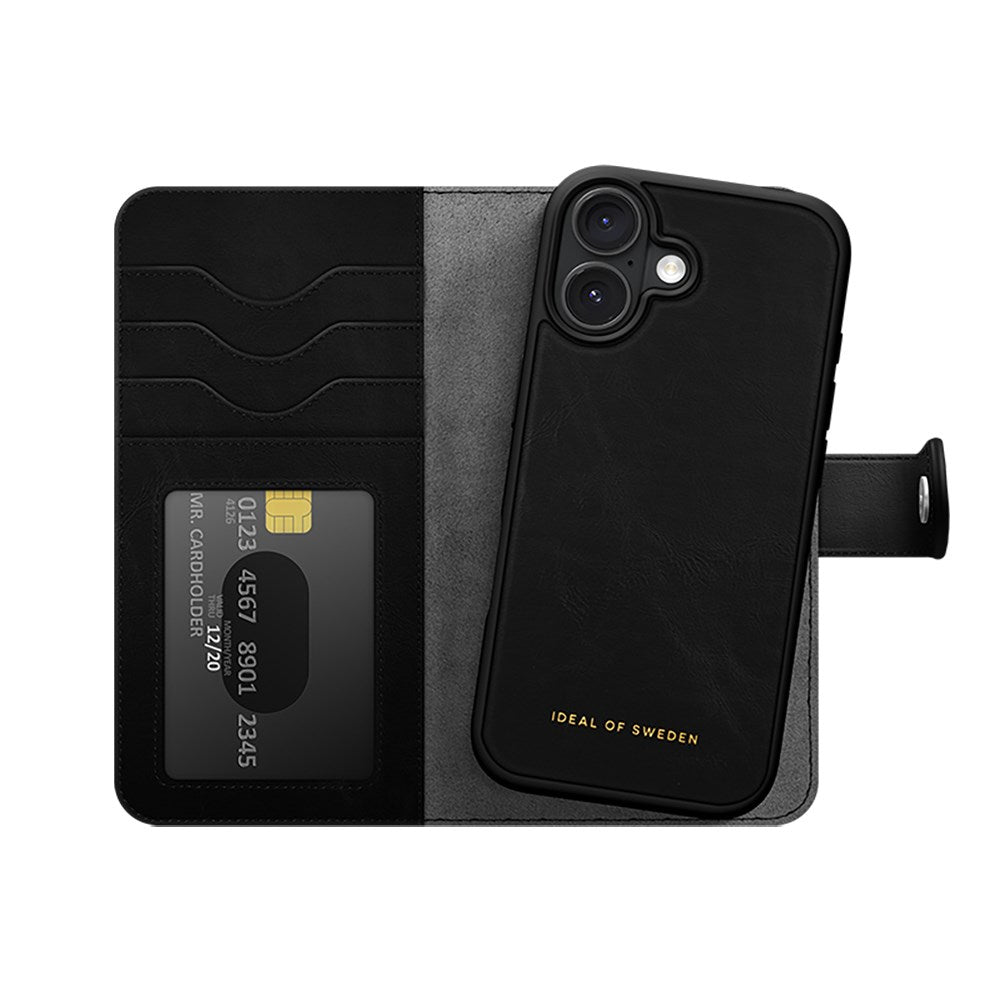 iDeal Of Sweden iPhone 16 Plus Magnet Wallet+ Flip Cover - Black