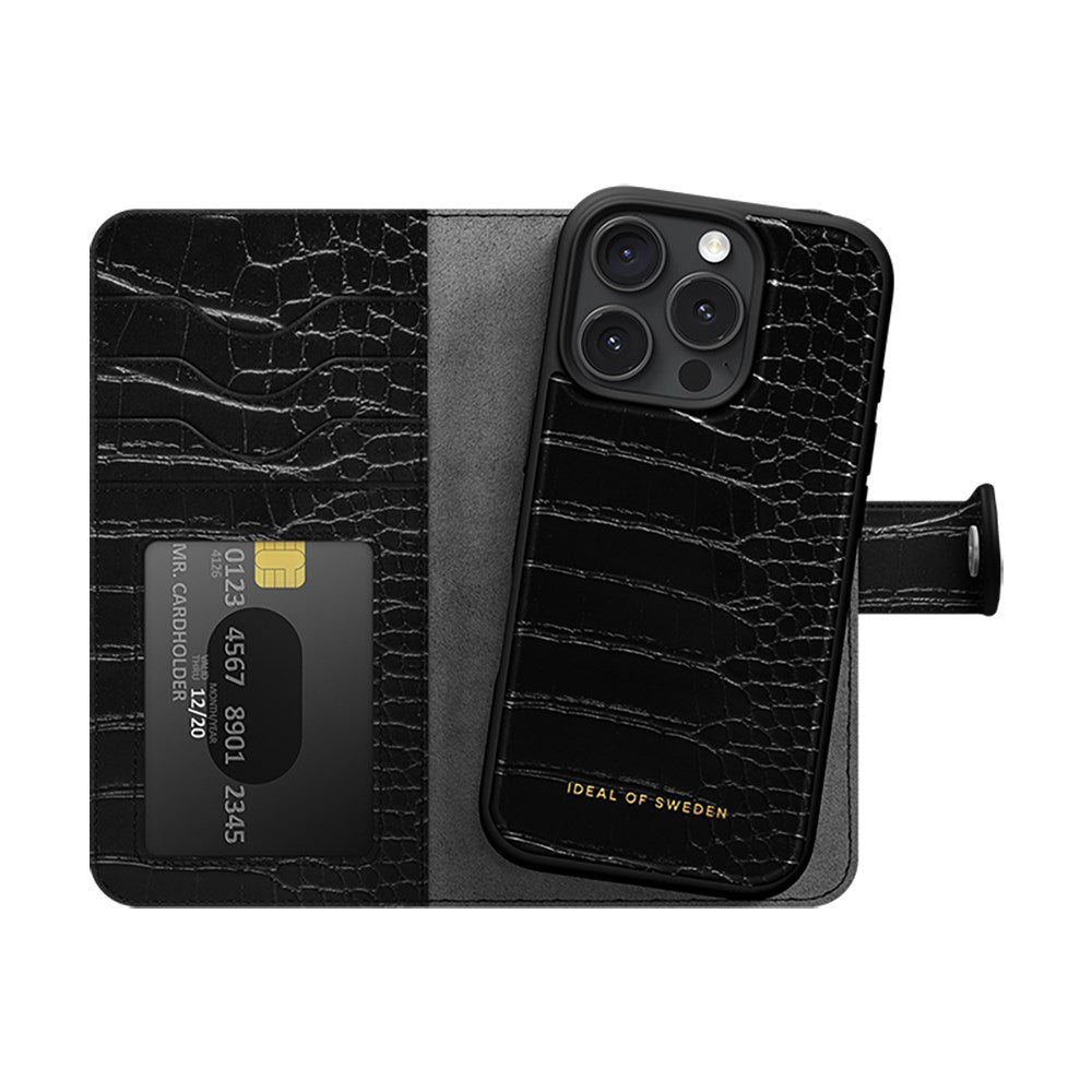 iDeal Of Sweden iPhone 16 Pro Max Magnet Wallet+ Flip Cover - Black Croco