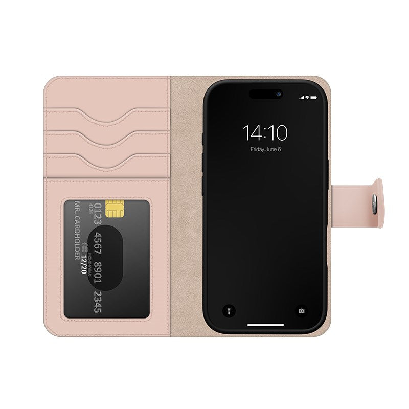 iDeal Of Sweden iPhone 16 Magnet Wallet+ Flip Cover - Pink