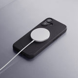 iPhone 16 WOOLNUT Ægte Læder Bagside Cover - MagSafe Kompatibel - Sort