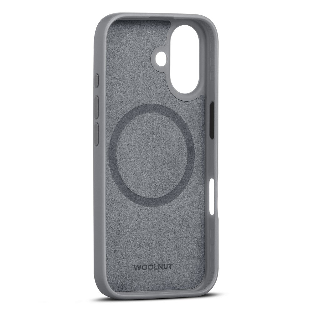 iPhone 16 WOOLNUT Ægte Læder Bagside Cover - MagSafe Kompatibel -Grå