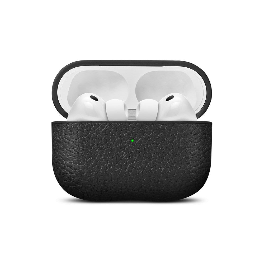 Apple AirPods Pro (3. gen.) - WOOLNUT Ægte Læder Cover - Sort