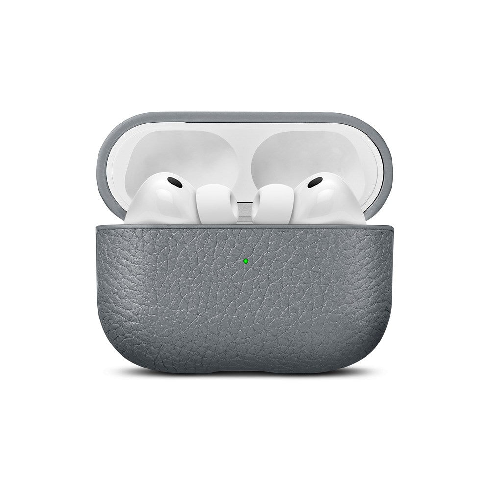 Apple AirPods Pro (3. gen.) - WOOLNUT Ægte Læder Cover - Grå