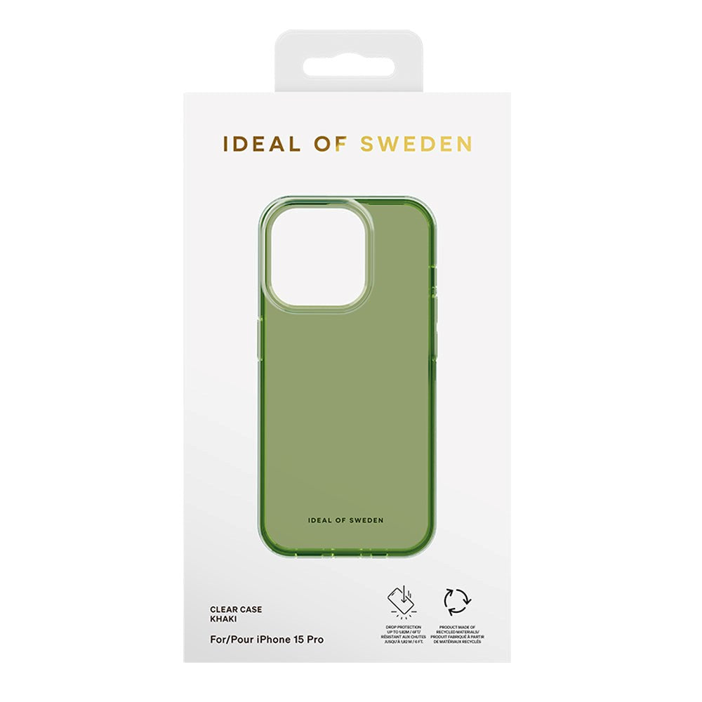 iPhone 15 Pro iDeal Of Sweden Clear Case - Khaki