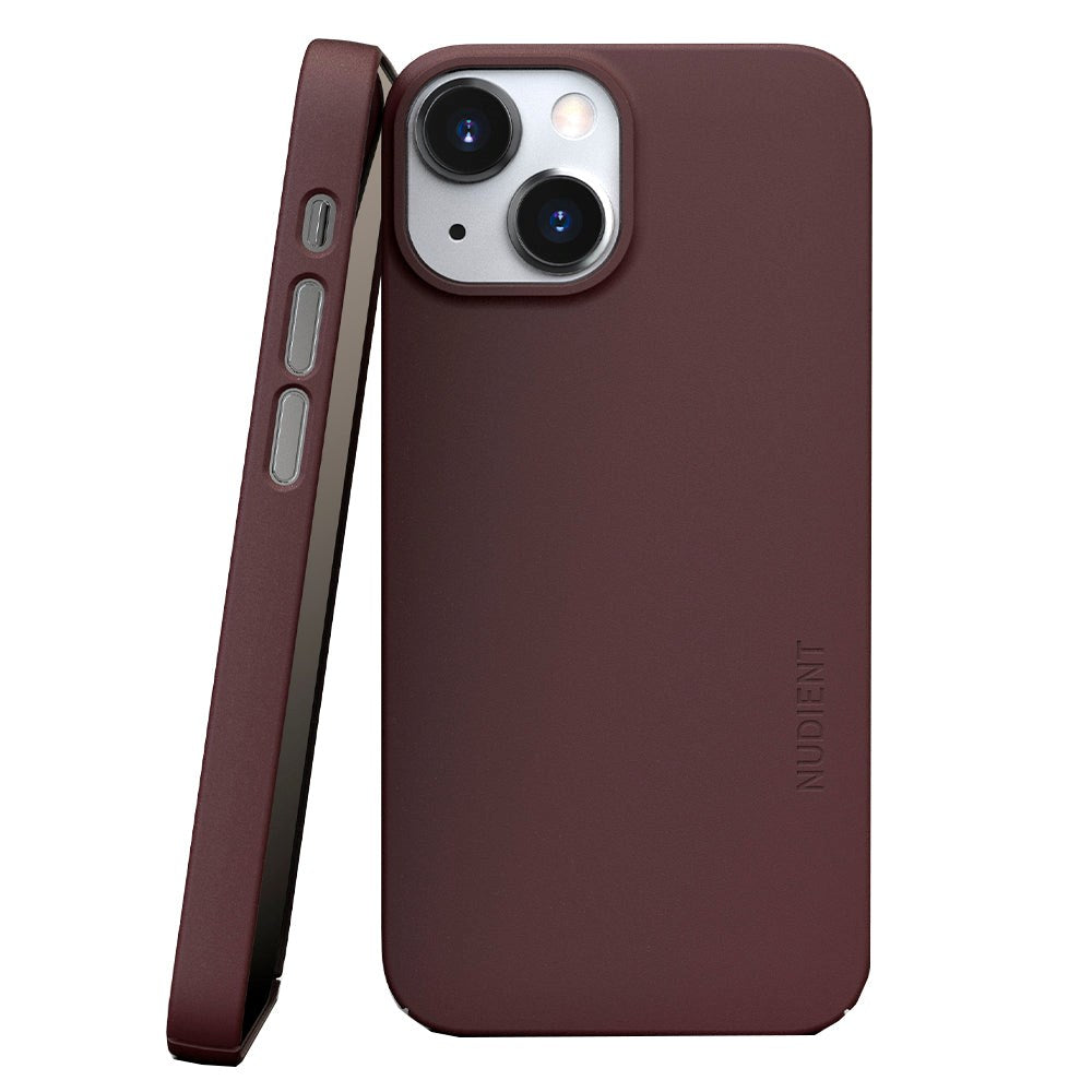 Nudient Thin Case V3 iPhone 13 Mini Bagside Cover - Sangria Red