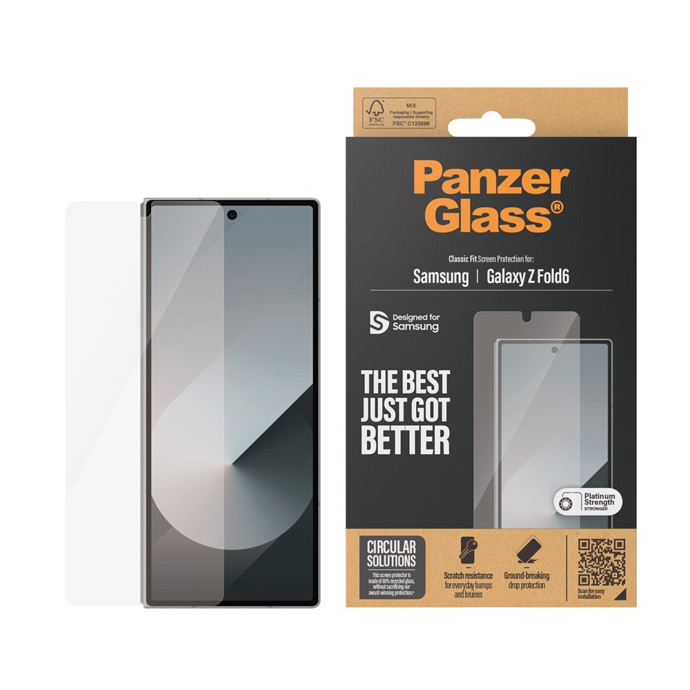 Samsung Galaxy Z Fold6 PanzerGlass Classic Fit Beskyttelsesglas - Platinum Strength - Gennemsigtig