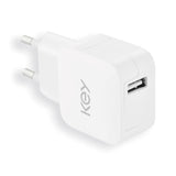 KEY Power 12W Vægoplader m. USB-A - med Lightning Kabel - Hvid