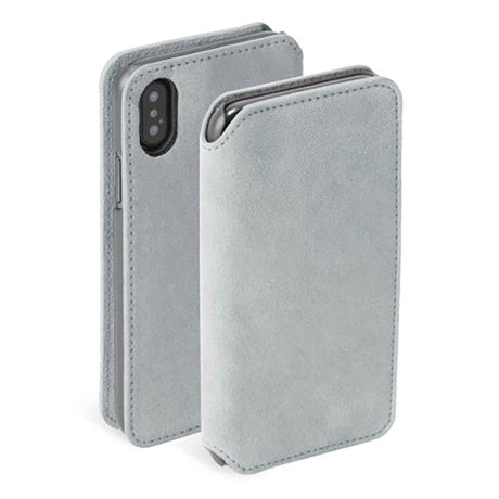 Krusell Broby Slim Wallet iPhone XS/X Ruskind Flip Cover - Grå