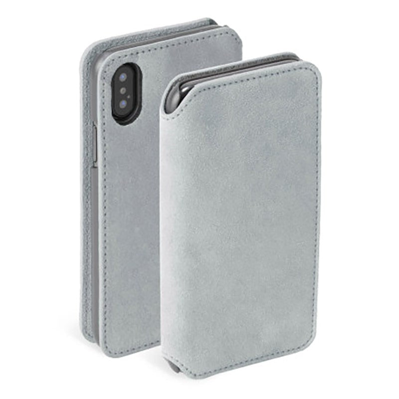 Krusell Broby Slim Wallet iPhone XS Max Ruskind Flip Cover - Grå