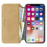 Krusell Broby Slim Wallet iPhone XS/X Ruskind Flip Cover - Beige