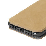 Krusell Broby Slim Wallet iPhone XS/X Ruskind Flip Cover - Beige