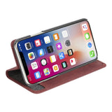 Krusell Sunne 2 Card Folio Wallet iPhone Xs Max Læder Flip Cover - Rød