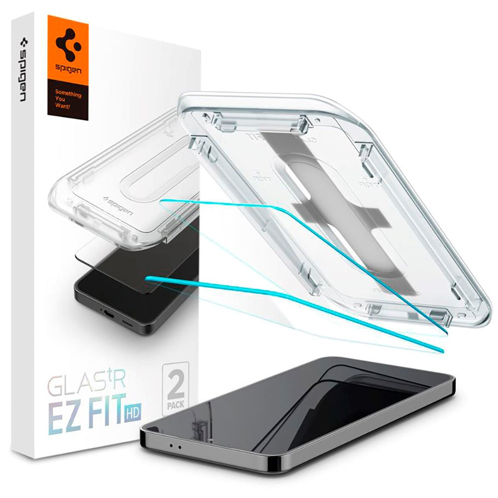 Samsung Galaxy S24 Spigen EZ Fit Glas.tR Skærmbeskyttelse 2. Stk - Case Friendly - Gennemsigtig