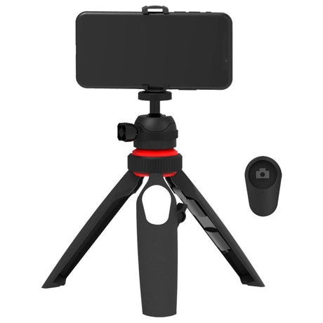 Digipower Active Mini Tripod til Smartphone / Kamera m. Bluetooth Fjernbetjening - Sort