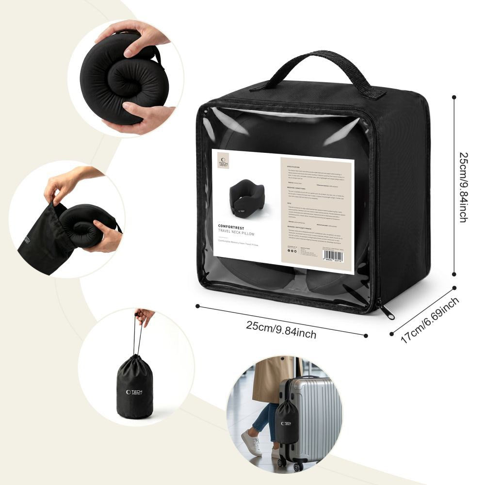 Tech-Protect ComfortRest Nakkepude til Rejse - Sort
