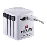 Skross World USB Rejseadapter m. 2 x USB-A 12W - Hvid