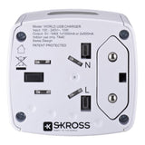 Skross World USB Rejseadapter m. 2 x USB-A 12W - Hvid