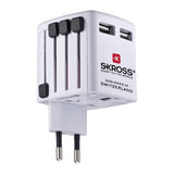 Skross World USB Rejseadapter m. 2 x USB-A 12W - Hvid