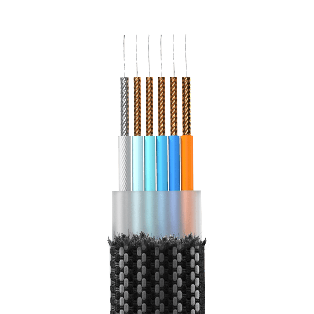 Rolling Square inCharge X USB-A og USB-C Kabel TIL Micro USB / USB-C / Lightning 6-I-1 100W - Sort