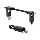 Rolling Square inCharge X USB-A og USB-C Kabel TIL Micro USB / USB-C / Lightning 6-I-1 100W - Sort